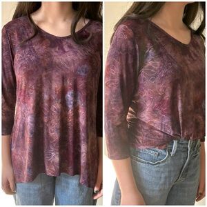 Brittany Black Purple Tunic Top